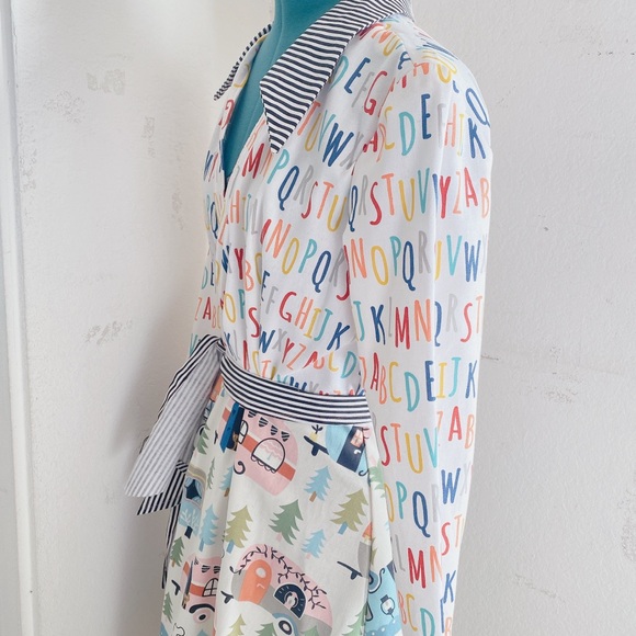 HANDMADE ABC DIFFERENT PATTERN COLORFUL RAINBOW WRAP DRESS SIZE M/L. - Picture 13 of 16